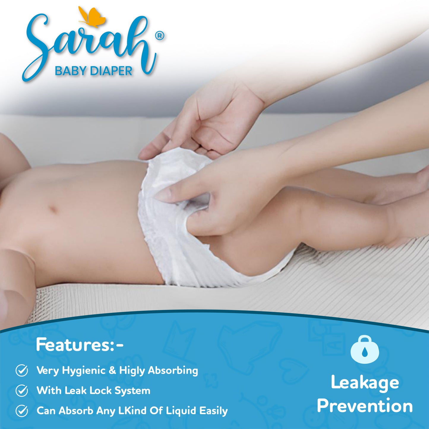 Sarah Baby Diapers Pants | Pack of 75 Diapers